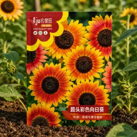 মাল্টি কালার সূর্যমুখী বীজ (50+ Seeds) এক গাছে বিভিন্ন রঙের ফুল 1