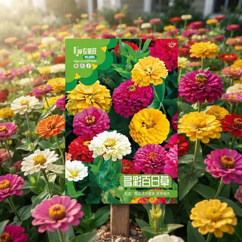 জিনিয়া ফুলের বীজ (100+ Seeds) উজ্জ্বল রঙ, সহজ চাষ ও দীর্ঘ সময় ফুল ফোটে 1